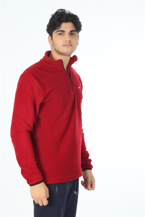 NO NAME Erkek Bordo Yarım Fermuarlı Polar