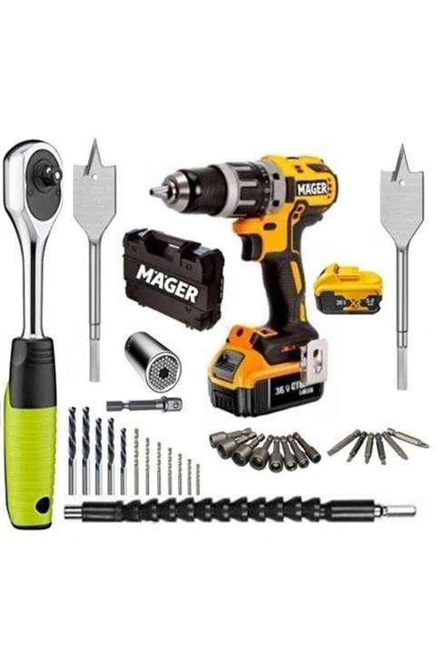 Mager Matkap Germany Thechnology 30 Parça Usta Seti + Gator Grip Soket +cırcır Kolu