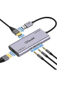 CoverStation Hdmi Hub 3.0 Usb Giriş Çıkış Hdmi Kulaklık Ve Kulaklık Mikrofonu Girişi Ve Harici Mikrofon Girişi