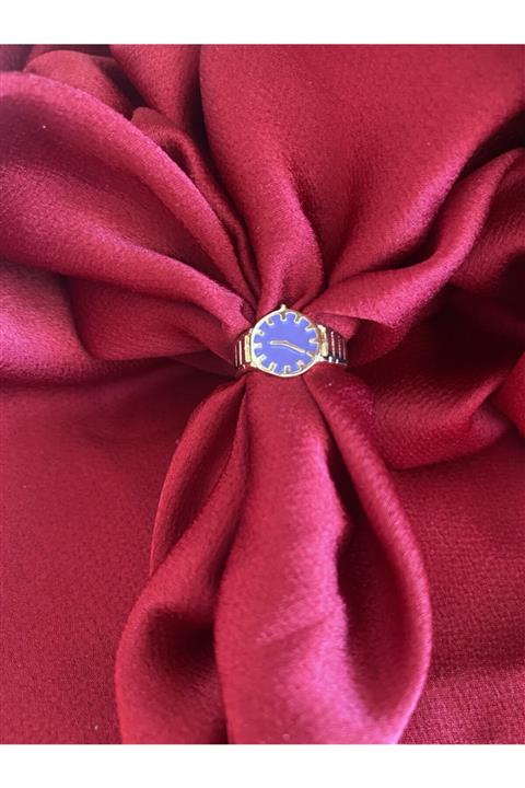 boniitaaksesuarr Altın Rengi Mor Saat Detaylı Yüzük