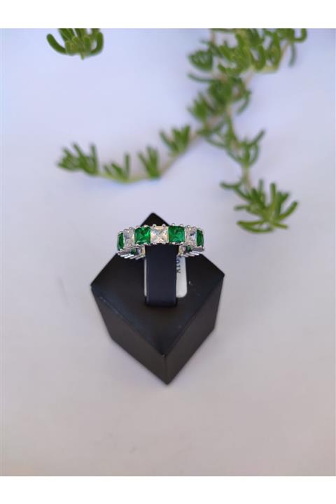 Bijuterium Çelik Renkli Kristal Tamtur Yüzük