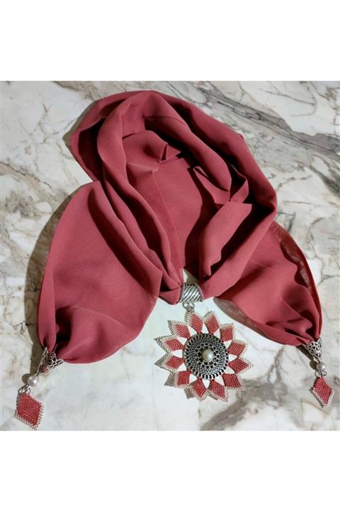 AtölyeKumay El Işi Iğneoyası Işlemeli Fular