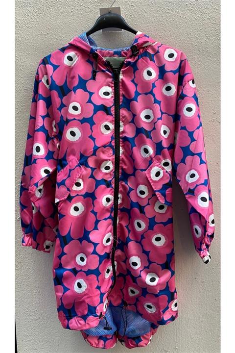 Serenad Galata Kadın Pembe Çiçekli Yağmurluk