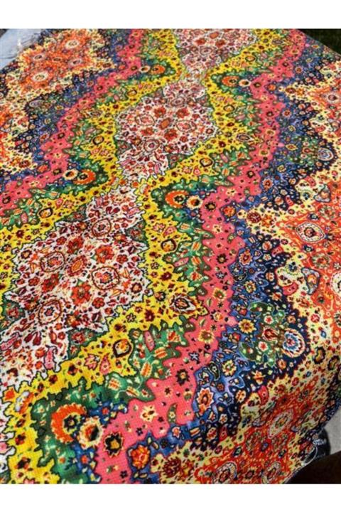 favor kumaş Etnik Kilim Desenli Dijital Baskılı Kumaş
