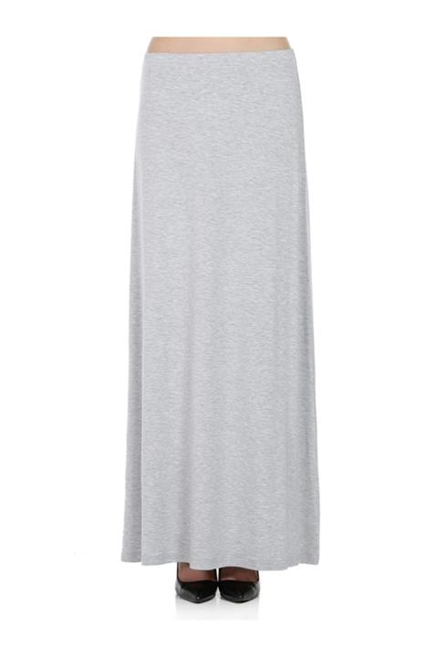Bulalgiy Kadın Gri Jersey Maxi Etek - Bga720097