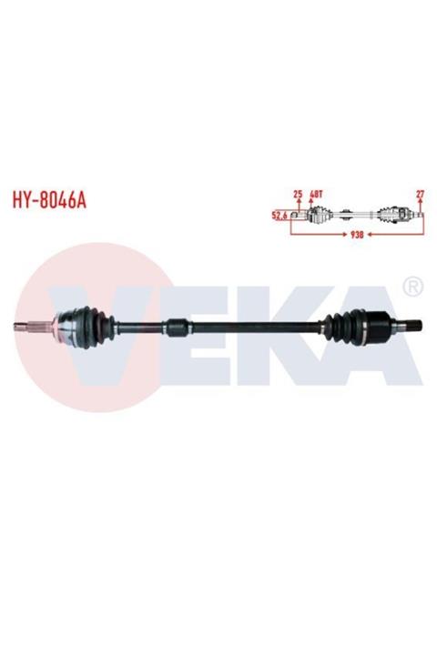 ünlü oto Komple Aks Sag On Hyundaı I20 (pb, Pbt) 1.4 Crdı M-t Abslı 48 Dıs Uzunluk 938mm