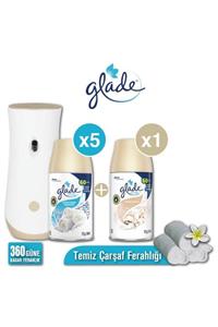 Glade Temiz Çarşaf Ferahlığı Otomatik Sprey 360 Gün Etkili - Makine + 6x269 Ml Yedek