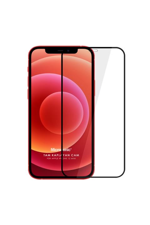 Microsonic Apple Iphone 12 Mini Tam Kaplayan Temperli Cam Ekran Koruyucu Siyah