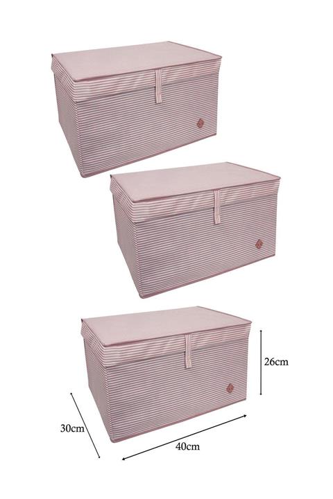 Ensezon 3 Lü Set Çok Amaçlı Kutu Çizgili