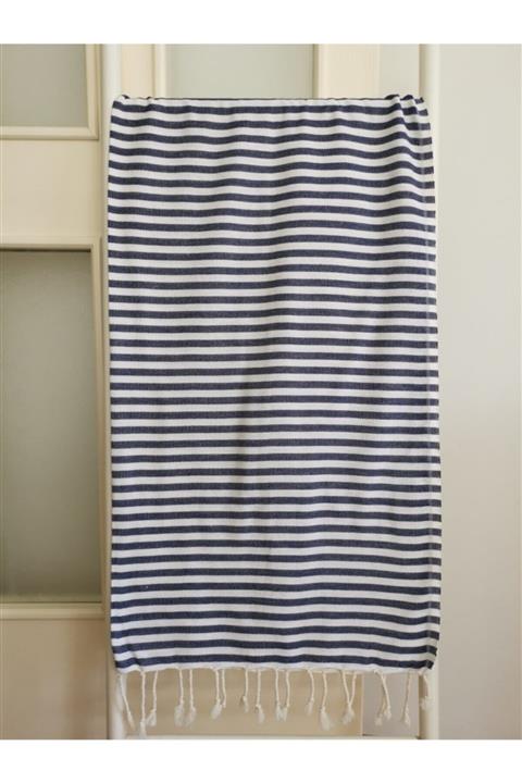 Melis Home Peştemal, Banyo Havlusu, Plaj Havlusu, Zebra Lacivert
