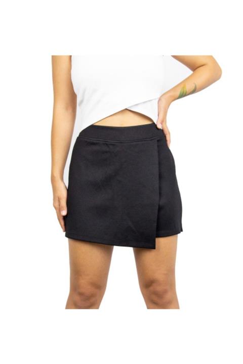 BUTİK35 Siyah Kapaklı Şort Etek