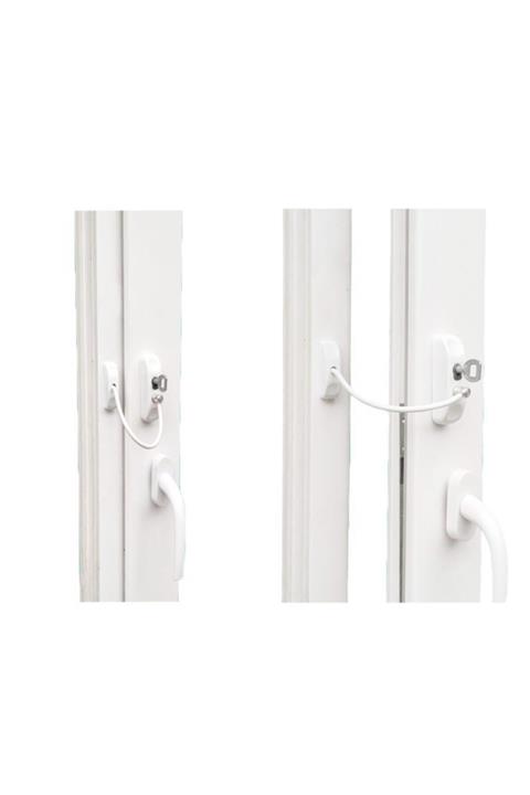 Mashotrend 2 Adet Çelik Halatlı Pvc Kapı Pencere Emniyet Kilidi - Beyaz