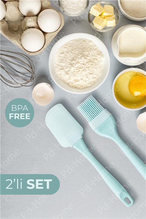PDHome Maksi Silikon Fırça Ve Mini Silikon Spatula Mint