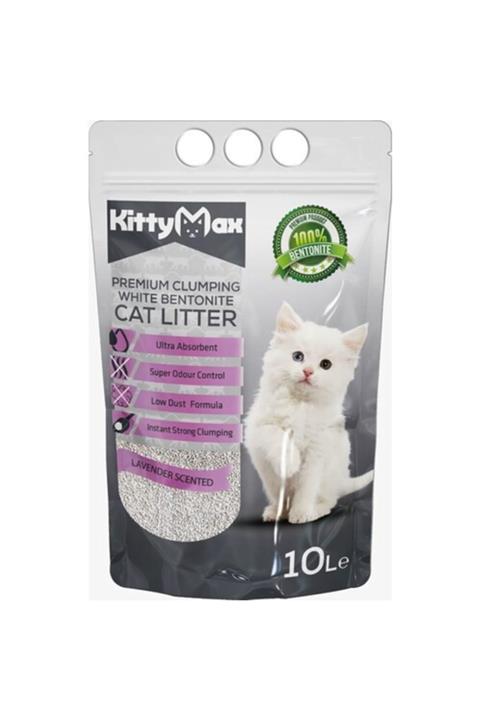 Kittymax Lavanta Kokulu İnce Taneli Bentonit Kedi Kumu 10 lt