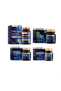 Nutraxin Kolajen Takviyesi 30 Tablet Biotin 5000mcg 30 Tablet D3 Vitamini 120 Tablet Selenyum 100 Tablet