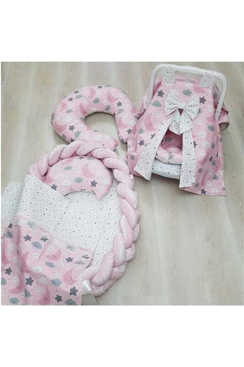 Hayalperest Örgü Babynest Ve Puset Takımı Yedili Set