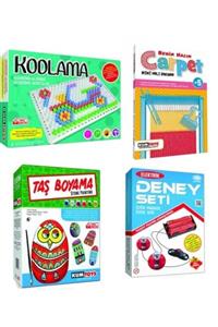 Redka/KumToys Kumtoys Kodlama Carpet Mini Halı Dokuma Taş Boyama Deney Seti 4'lü Set