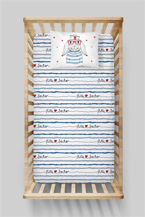Tuğba Kuğu For Baby Serisi Organik Pamuk Saten Lastikli Çarşaf Seti 80x140