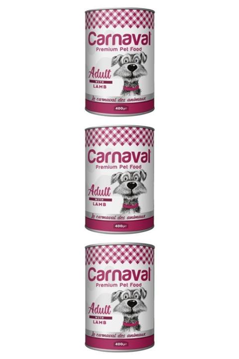 Carnaval Dog Kuzu Etli Köpek Konservesi 400 Gr X 3 Adet