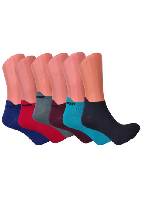 Uçs Naylon66 Çekçekli 6 Renk Asorti Sport Patik 6'lı Set