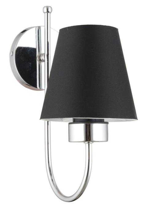 İstanbul Avize Amber Tekli Gümüş Siyah Şapkalı Aplik