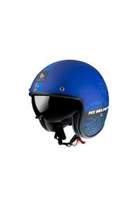 MT Kask Le Mans 2 Sv Cafe Racer B7 Mat Mavi Yarım Kask