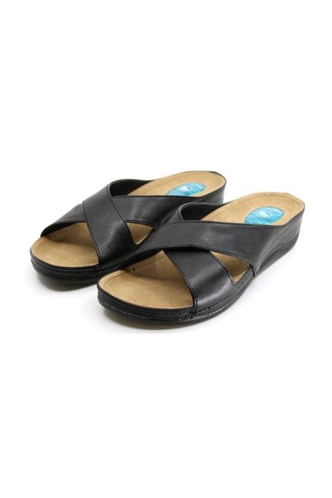 Ceyo Kadın Siyah Topuklu Terlik 9946-1