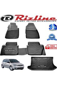 Rizline Ford Fiesta 3d Paspas + 3d Bagaj Havuzu 2002-2008 Arası Siyah Set