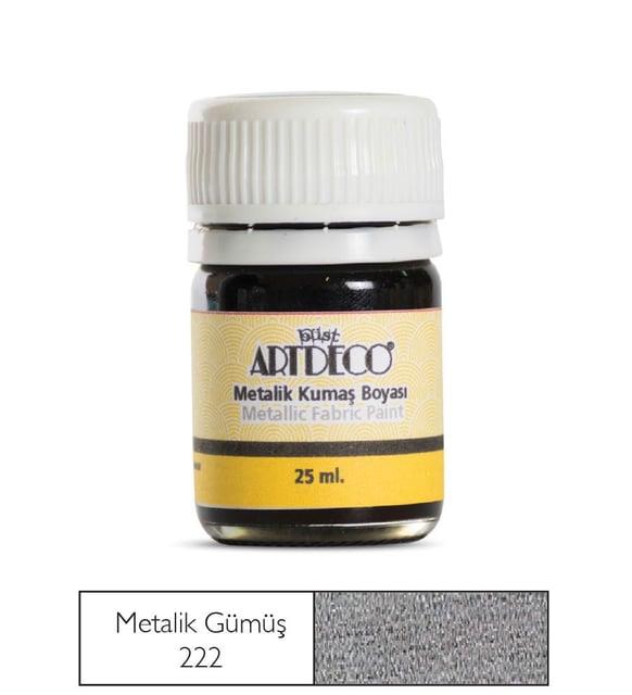 Artdeco Metalik Kumaş Boyası 222 Gümüş