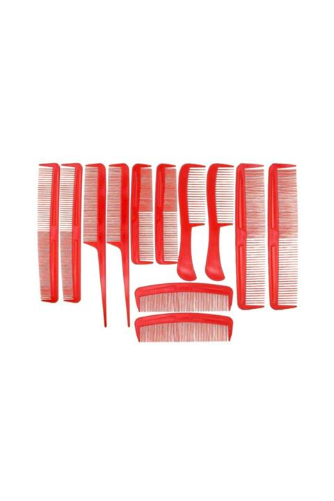 SHAKA Kırmızı 12 'li Tarak Seti 870