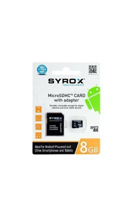 SUNTECNO Syrox 8 Gb Micro Sd Card Hafıza Kartı Adaptörlü Mc8