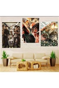 AYAŞLI KIRTASİYE Attack On Titan Poster 3 Adet 30*42 Cm Özel Tasarım Pvc Kaplı Su Geçirmez Kırılmaz Dijital Baskılı