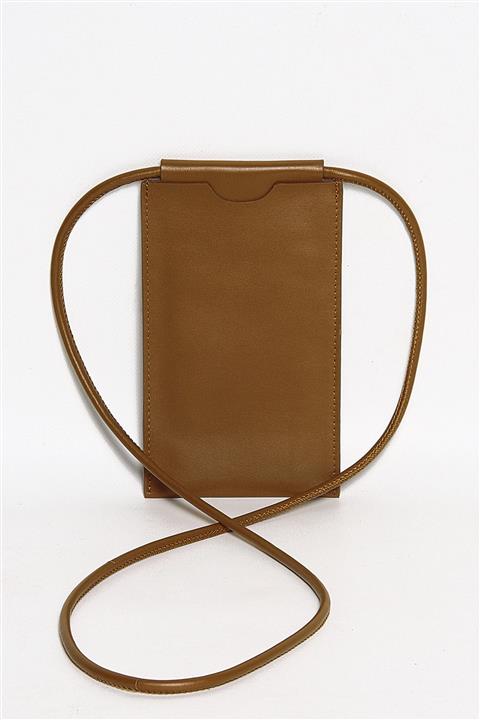 BAGBOX Taba Renk Hakiki Deri Telefonluj, Kartlık