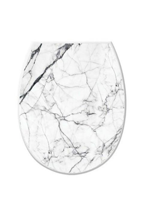 Elif Mermer Desenli Klozet Plastik Kapağı