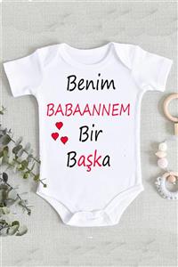 hamiletshirtum Babaanne Benim Babaannem Bir Başka %100 Pamuk Organik Baskılı Zıbın Body