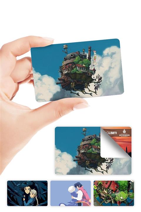 ZipZap Yürüyen Şato Howl's Moving Castle Kart Kaplama Sticker 4 Adet