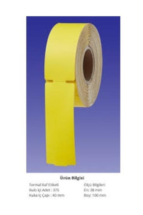 Zebra 100*38 Raf Etiketi 250li Sarı Yandan Çeltekli