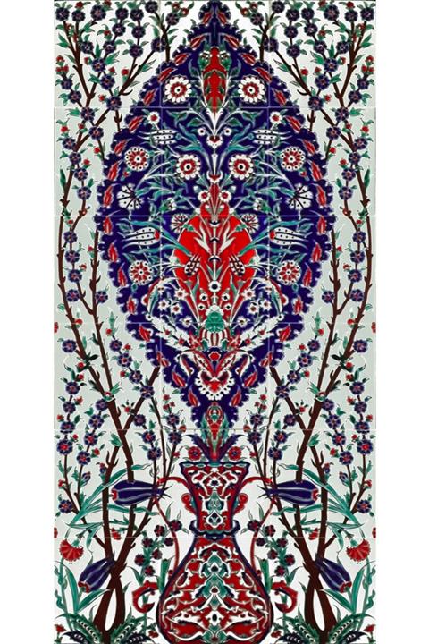 Armada Çini 60x120 cm Ed 616 Büyük Göbekli El Dekoru Çini Pano