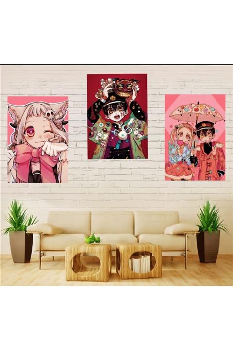 AYAŞLI KIRTASİYE Toilet Bound Hanako Kun Poster 3 Adet 30*42 Cm Özel Tasarım Pvc Kaplı Su Geçirmez Kırılmaz Dijital