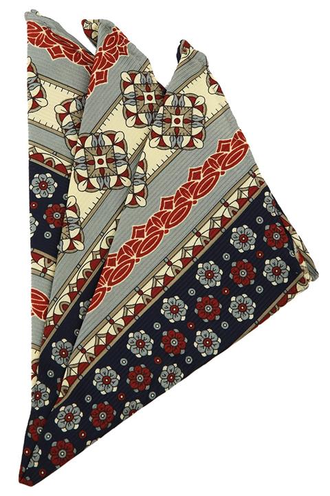 La Pescara Erkek Çok Renkli Motif Baskılı İpek Mendil SPS198 KRVT8690002221574