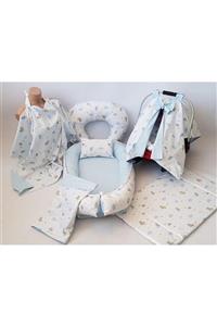 babynestdunyasi Babynest Seti Çiçek Desen Özel Üretim Pamuk Kumaş