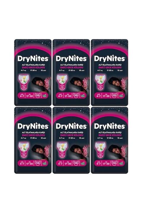 DryNites Kız Gece Emici Külodu 4-7 Yaş 6paket * 60 Adet