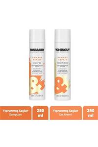 Toni&Guy Yıpranmış Saçlar Için Şampuan 250 ml + Saç Bakım Kremi 250 ml