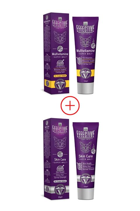 Delibon Effective Kedi Maltı Multivitamin 50 Gr + Cilt Ve Tüy Bakımı Için Kedi Vitamini 50 Gr