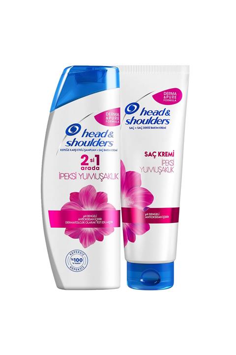 Head&Shoulders 2'si1 Arada Kepek Karşıtı Şampuan İpeksi Yumuşaklık 400ml+İpeksi Bakım Kremi 275ml