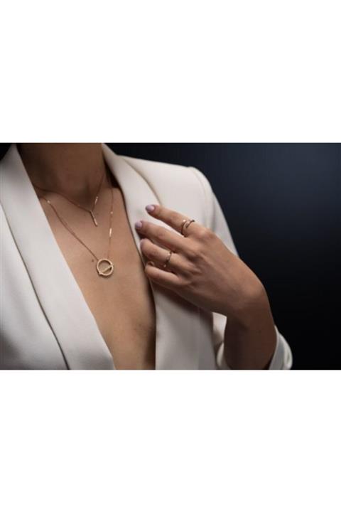 Atolye Fancy Frost Üç Pırlantalı Baget Yüzük