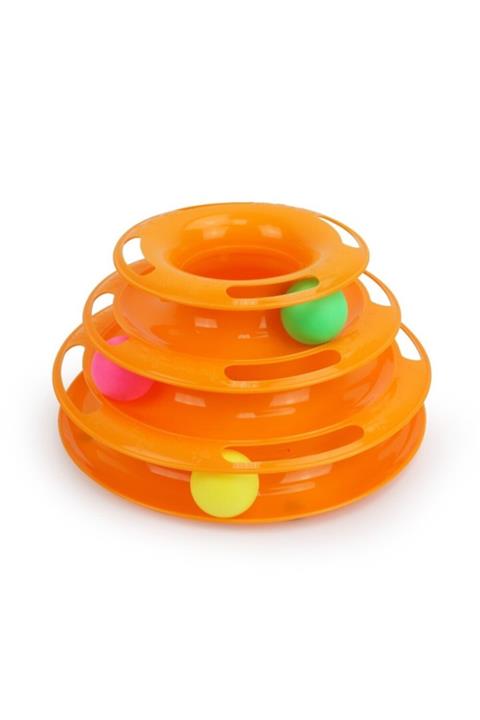 Simbastore Tower Of Tracks 3 Katlı Kedi Oyuncağı Seti - Turuncu