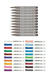 artline 210 Keçe Uçlu Yazı Ve Çizim Kalemi 0.6 Mm 20 Renk + Drawing System 11'li Tam Set - Kozme Store