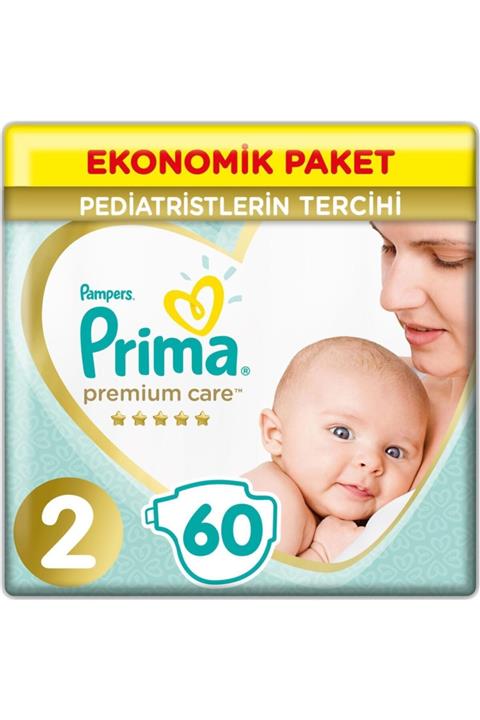Prima Premium Care Bebek Bezi Ekonomik Paket 2 Beden 60 Adet