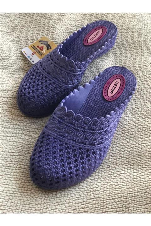 GEZER Kadın Modern Önü Kapalı Kaymaz Taban Şık Balkon Banyo Ev Içi Plaj Terliği